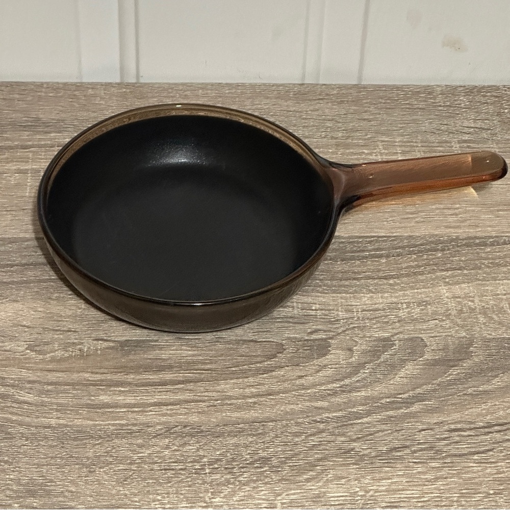 Vintage‎ Corning Pyrex Vision Ware 6 A Amber Frying Pan 7 Inch Teflon